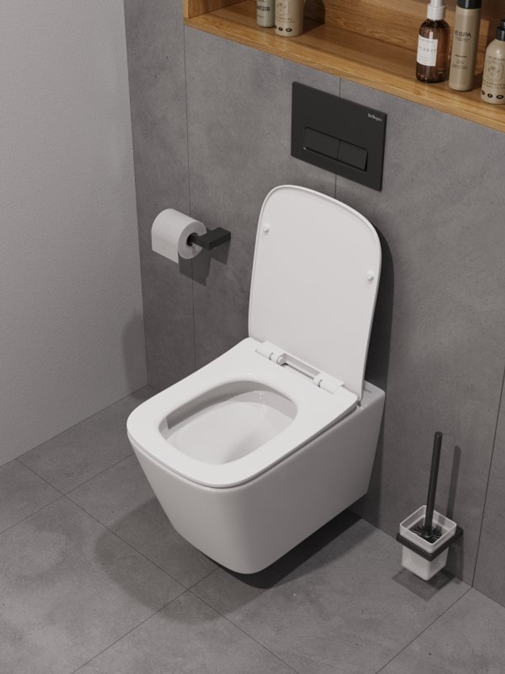 Унитаз подвесной безободковый с сиденьем и функцией биде TORNADO BelBagno KRAFT-TOR BB7106CH-TOR-BS/SC