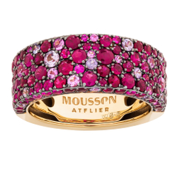 Кольцо с Рубинами, Розовыми и Фиолетовыми Сапфирами, R0256-0/44