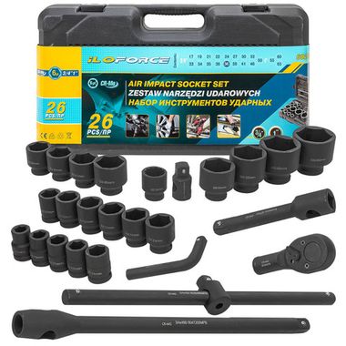Набор инструментов ударных 26пр, 3/4'', 1''(6гр.) ILOforce IF-68262-5MPB
