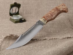 Нож "Алтай", сталь Bohler N690, рукоять естественная стабилизированная береза