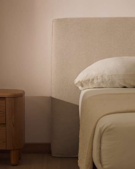 Изголовье Blok цвета экрю со съемным чехлом для кровати шириной до 180 см