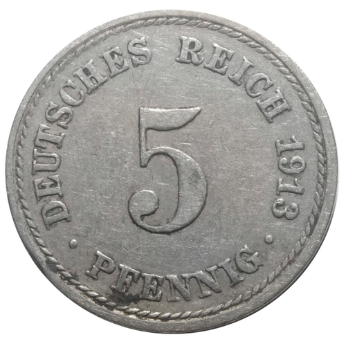 5 пфеннигов. Германия. 1913 год. XF