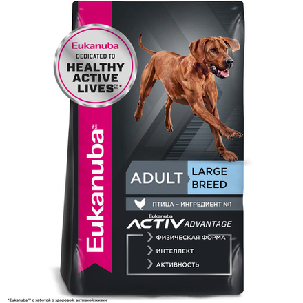 Сухой корм Eukanuba Adult Large Breed 1+ years для взрослых собак крупных и очень крупных пород от от года и старше с птицей 15 кг