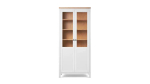 Шкаф-витрина стекло/панель - аналог IKEA HEMNES / ХЕМНЭС/ ХЕМНЕС / КЫМОР / ИКЕА 90х198х37 см, белый/светло-коричневый
