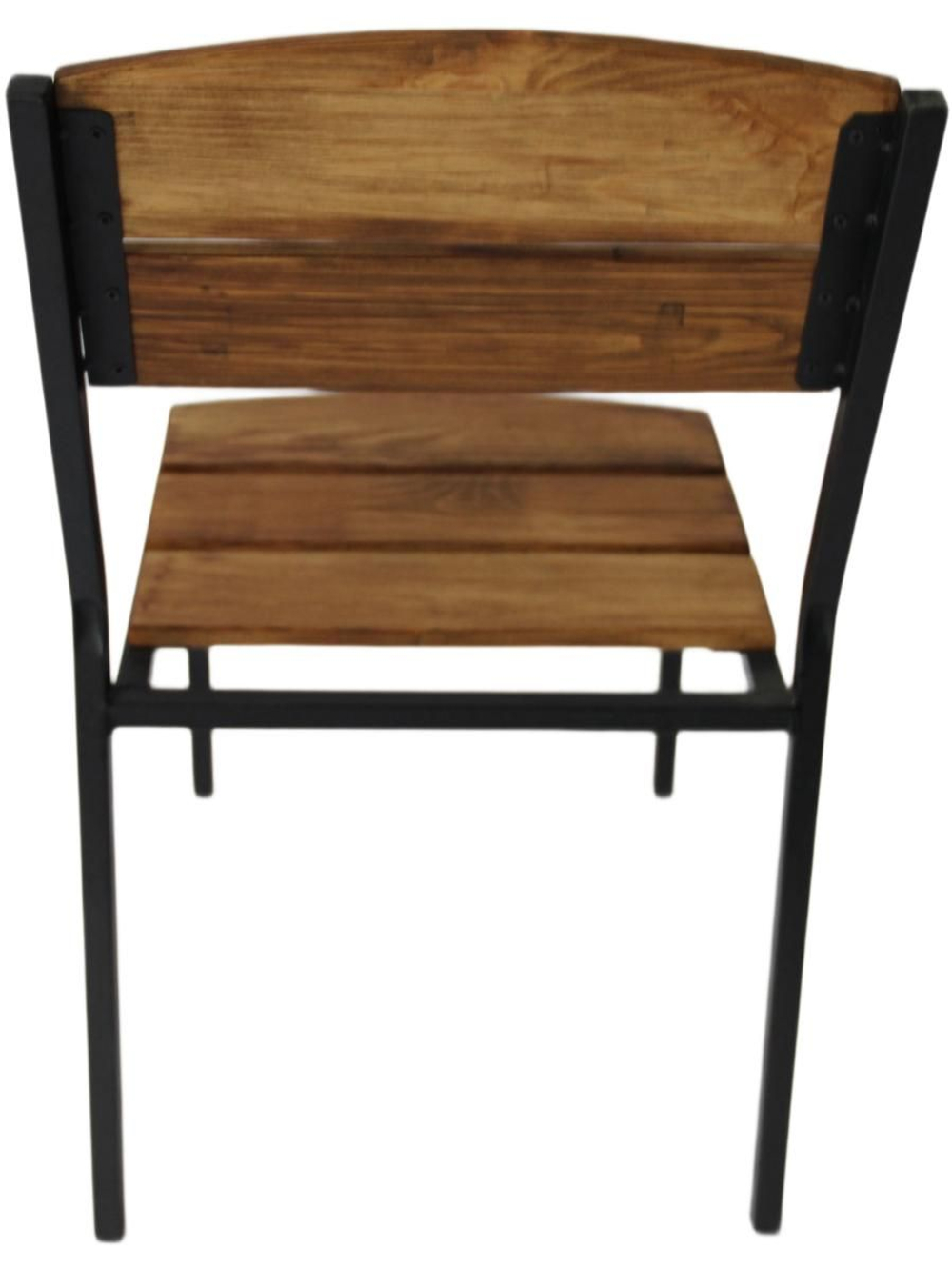 Стул металлический с деревом, для кафе, дачи, ресторана. Цвет - орех.