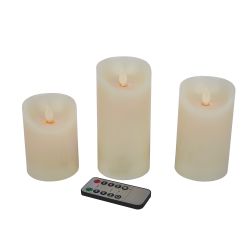 ULD-F065 WW RC CANDLE SET3 Фигура светодиодная Свеча на батарейках 2AA не в-к. в составе набора из 3 штук. Диммируемая. 1 светодиод. Теплый белый свет. Пульт ДУ в-к. TM Uniel