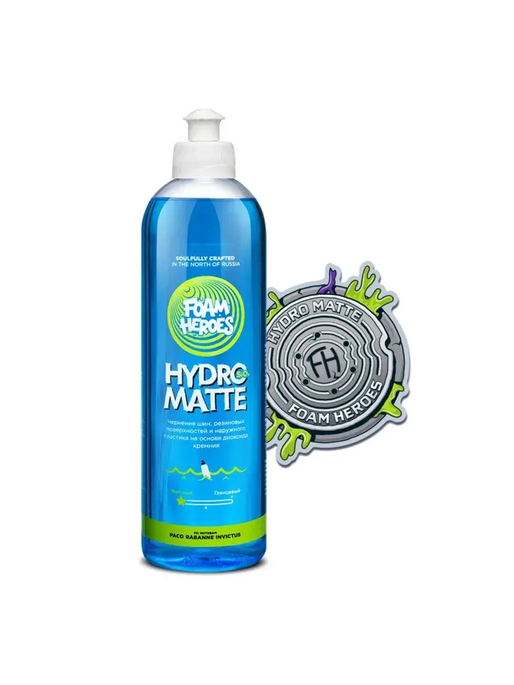 Foam Heroes Hydro Matte матовое чернение для автомобильных шин c SiO2, 500мл
