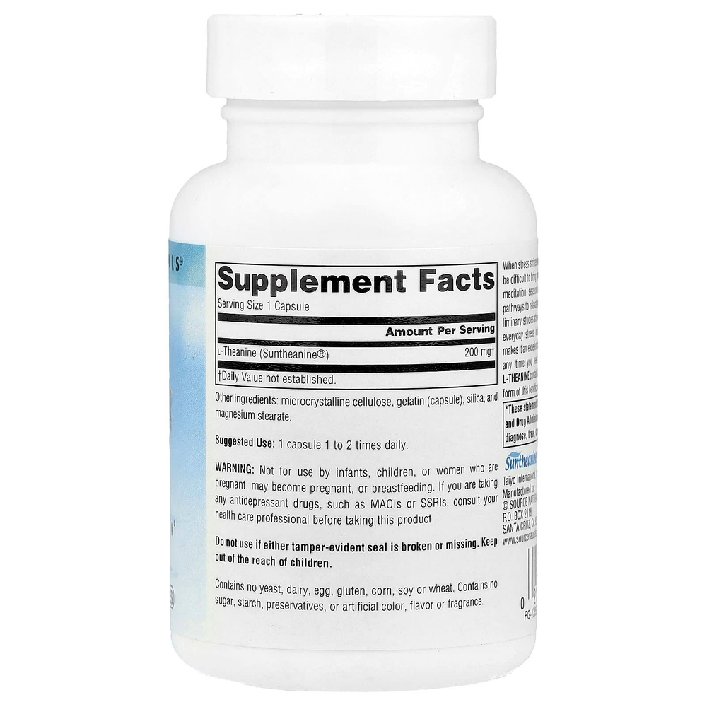 Source Naturals, Serene Science, L-теанин, 200 мг, 60 капсул