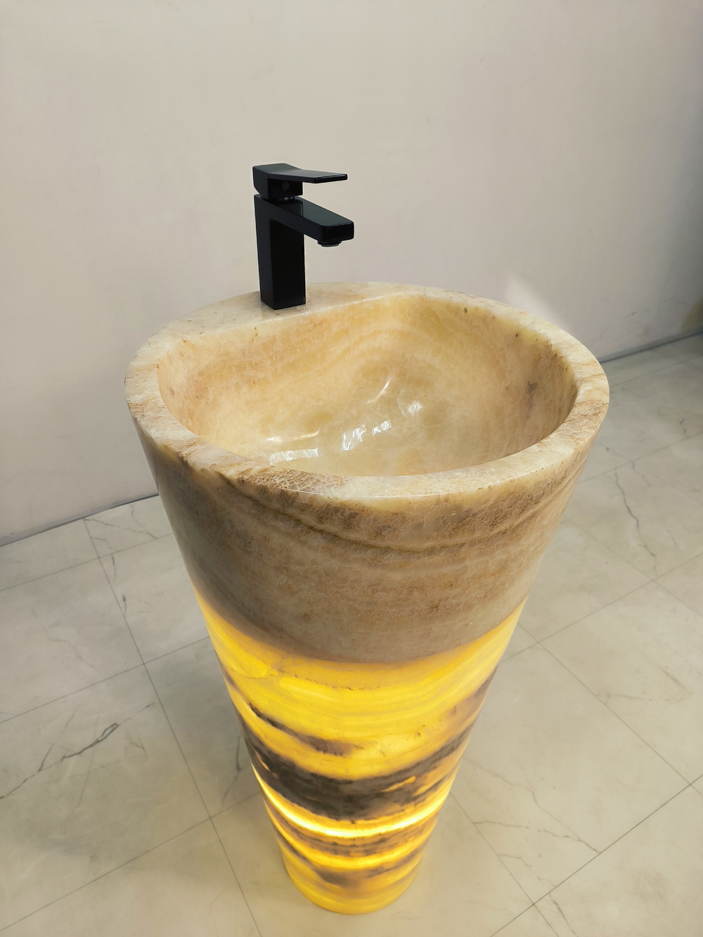 Раковина напольная из оникса Yellow ON-61357 (45*45*90)
