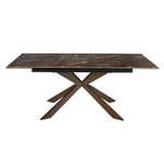 Обеденный стол 1121/MC19144DT из керамики и стали с отделкой под орех