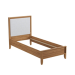 Кровать «Бридж» 90х200 с мягким изголовьем браун/белый лак