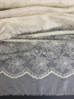 Плательная вискоза, кремовый, вышивка хб LARA C1