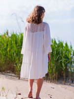 Бохо платье короткое белое