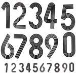 Термоаппликация Номер на футболку 003 (чёрный, большие цифры: 0-9, маленькие: 0-9)