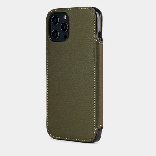Чехол Benoit для iPhone 12 Pro Max из кожи теленка зеленого цвета