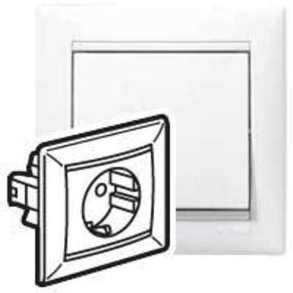 Розетка с заземлением с лицевой панелью и рамкой в сборе 16А 250В белый Valena Classic LEGRAND