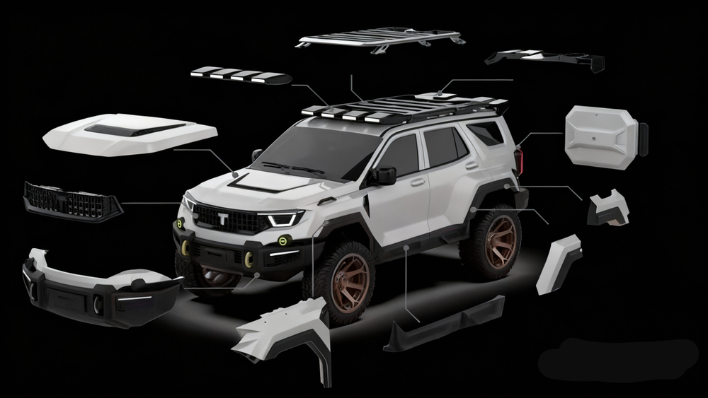 Силовой обвес с платформой и люстрой для TANK 400 2023-2024+ Танк капот бампер арки диффузор спойлер крылья юбки люстра