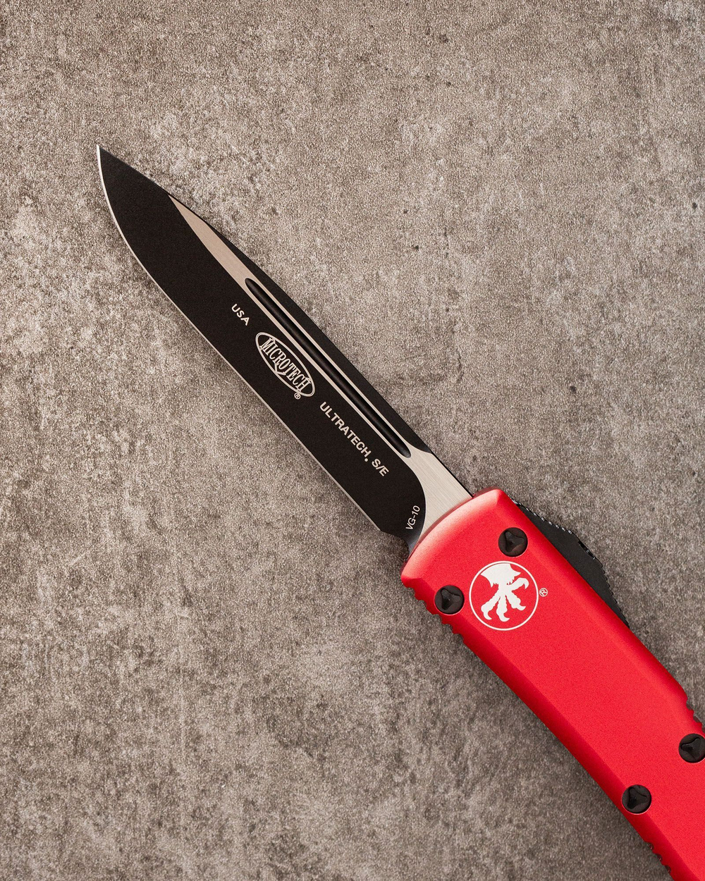 Автоматический складной нож Microtech Ultratech S/E Standart Black VG-10 121-1RD (черный-красный)