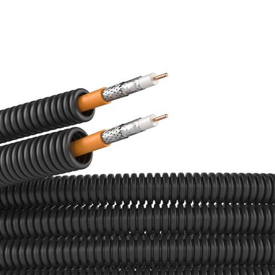 Электротруба ПНД гибкая гофрированная д. 20 мм, цвет черный, с кабелемПаракс РК 75-4,8-319, 25 м