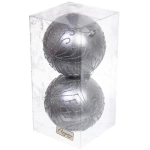 Новогодние шары 10 см (набор 2 шт) «Загадочная мечта», серебро