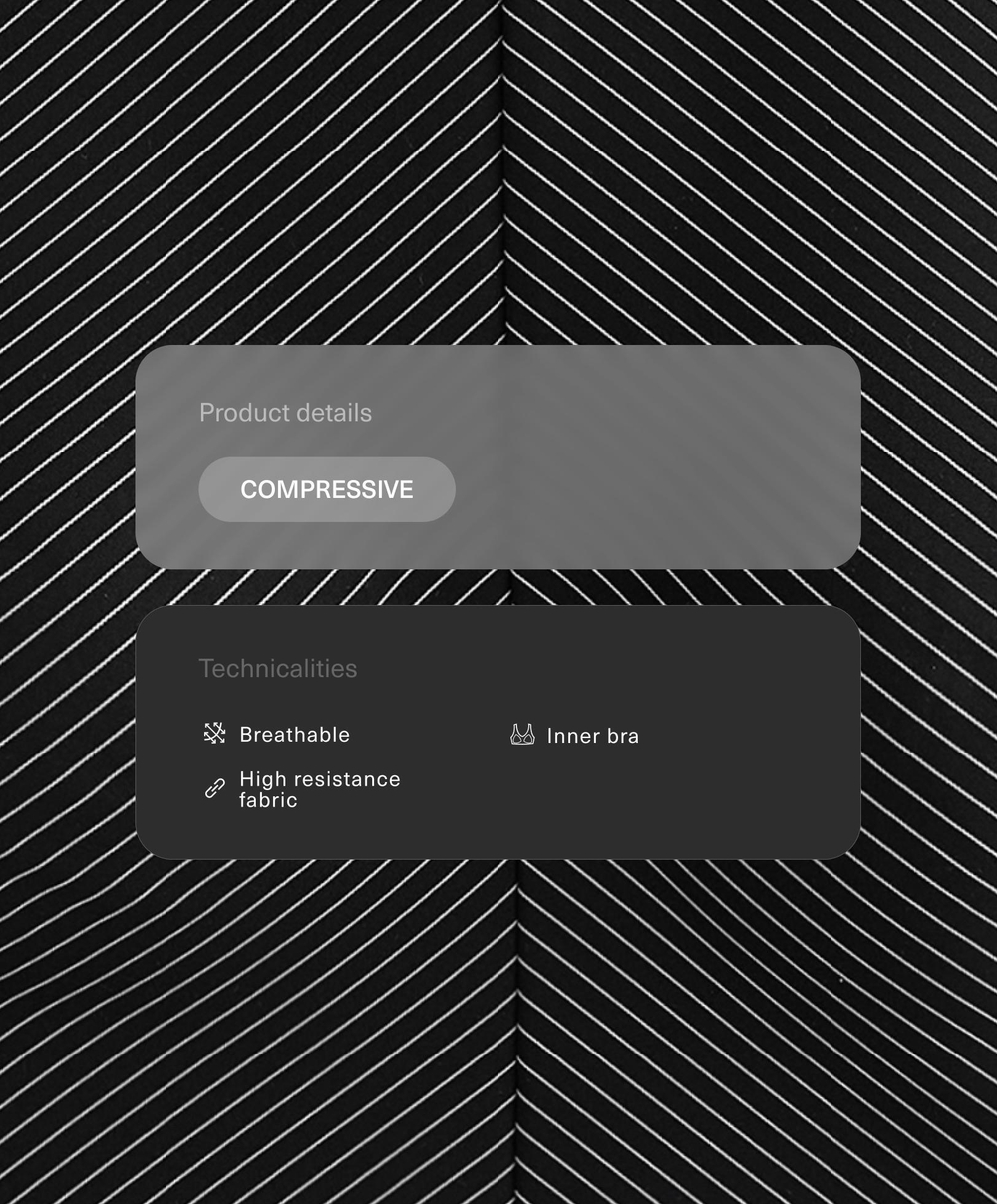 Oysho Топ Compressive в полоску, черный