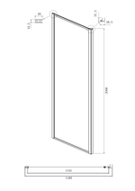 Боковая стенка Ambassador Forsa 120AB (120х200) черный,стекло прозрачное,1 место