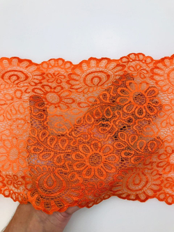 Кружево эластичное оранжевое 20 см