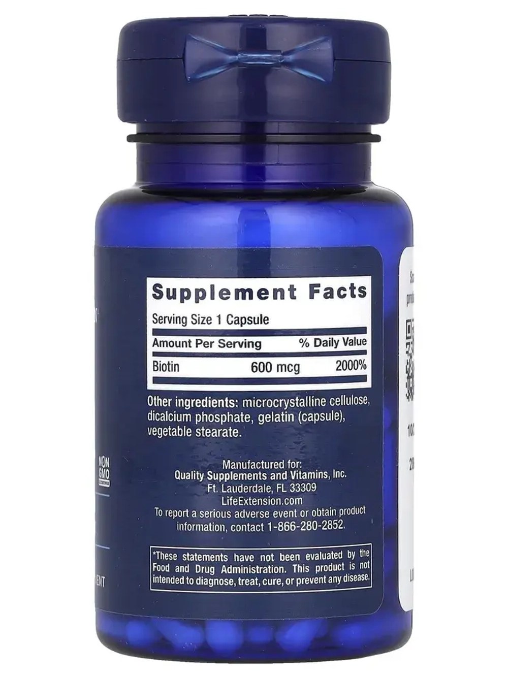 Витамины Life Extension Biotin 600 mcg 100 капсул