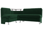 Диван кухонный угловой Сидней левый угол, Зеленый, Велюр, 126111L