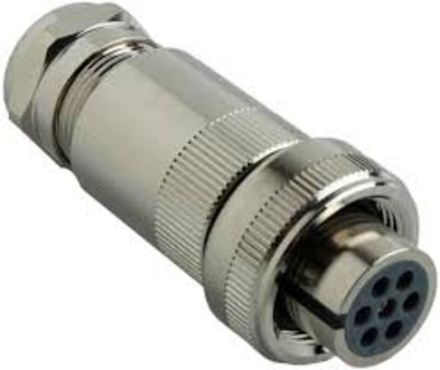 Plug14M - Штекер для пропорционального клапана со встроенным усилителем (OBE), 7-ми пиновый, без индикации, с резьбой M22X1.5, металлический корпус, 3А, 24В, PG11 (аналог 7PZ31…M / R900223890)