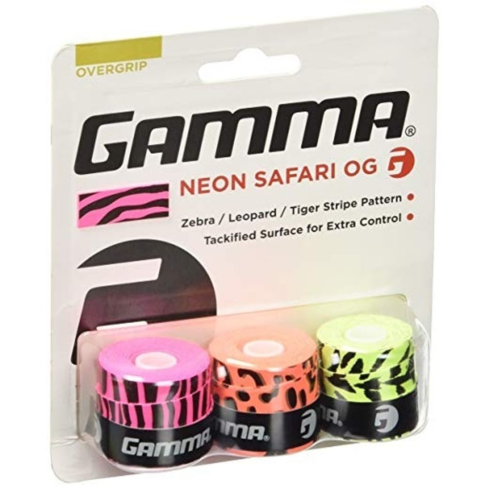 Аксессуары для тенниса Намотка овергрип GAMMA NEON SAFARI OG .