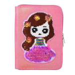 Блокнот детский Basir, формат А5, серия "Девочка" на молнии, переплет из кожзама, 21.5*16 см, 96 листов, 4 цвета ассорти