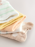 Носки для малышей Next E45-630, 5 шт., Светло-желтый, Белый, Бежевый