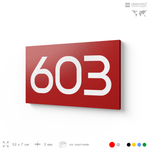 Номер на дверь 603, табличка на дверь для офиса, квартиры, кабинета, аудитории, склада, красная 120х70 мм, Айдентика Технолоджи