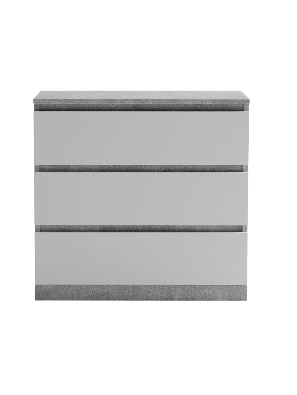 Комод 70х35х67, Марм, с 3 ящиками для одежды, для игрушек, в прихожую, бетон/белый, Dipriz