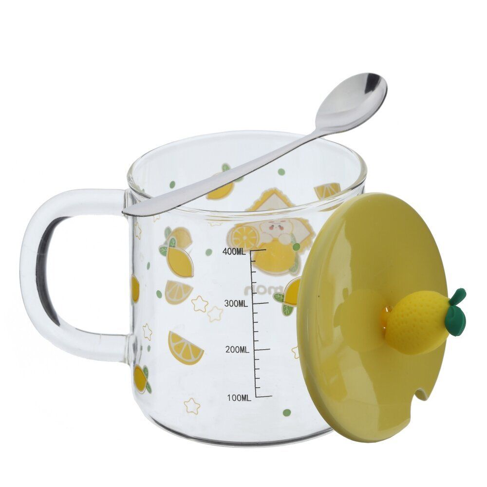 GAEM Кружка с крышкой и ложкой 440 мл, L8,4 W8,4 H8,3 см