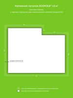 Натяжные потолки 2.6 м2, 1.8 м2