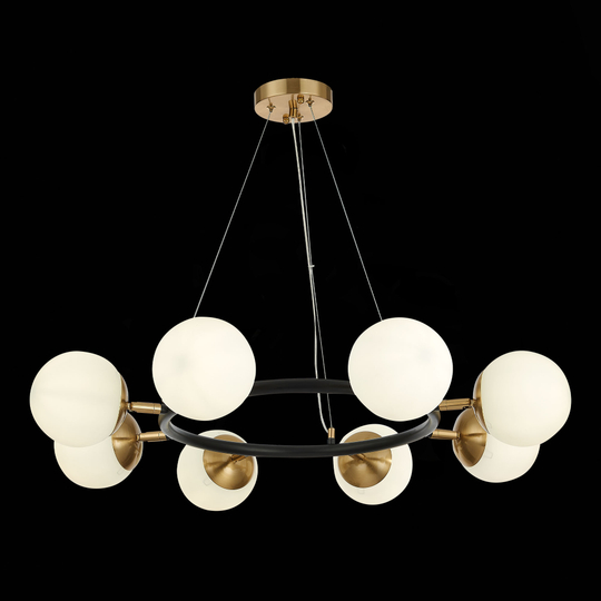 SLE220403-08 Светильник подвесной Черный, Латунь/Белый E27 8*60W