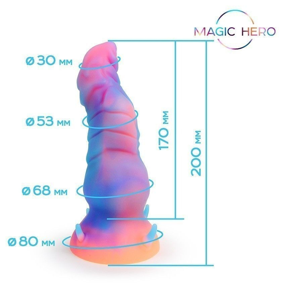 Светящийся в темноте фантазийный стимулятор - 20 см. (Цвет: разноцветный)