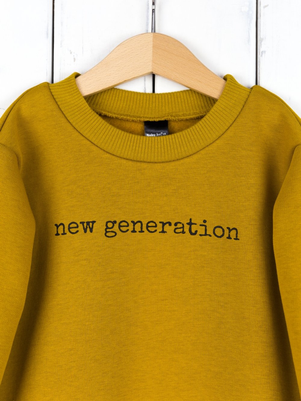 Джемпер из футера 3-х нитки с начесом горчичный