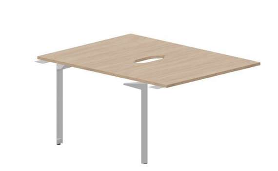 Составной стол на 2 рабочих места 118х156,6х75см (2 эргономичных выреза) - приставной элемент