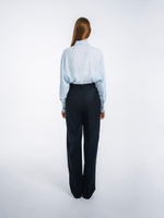 Pressed-crease wool trousers