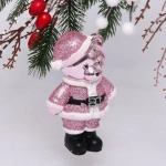 Ёлочная игрушка «Волшебный медвежонок» 8*5*12 см, розовый