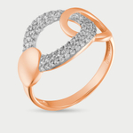 Женское кольцо из розового золота 585 пробы с фианитами (арт. к4692)