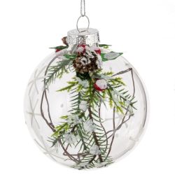 GAEM Украшение новогоднее "Шар" с декором, D 8 см, L8 W8 H9 см
