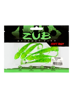 Приманка ZUB-ROCKER  90мм(3,5")-5шт, (цвет 351) шартрез с блестками