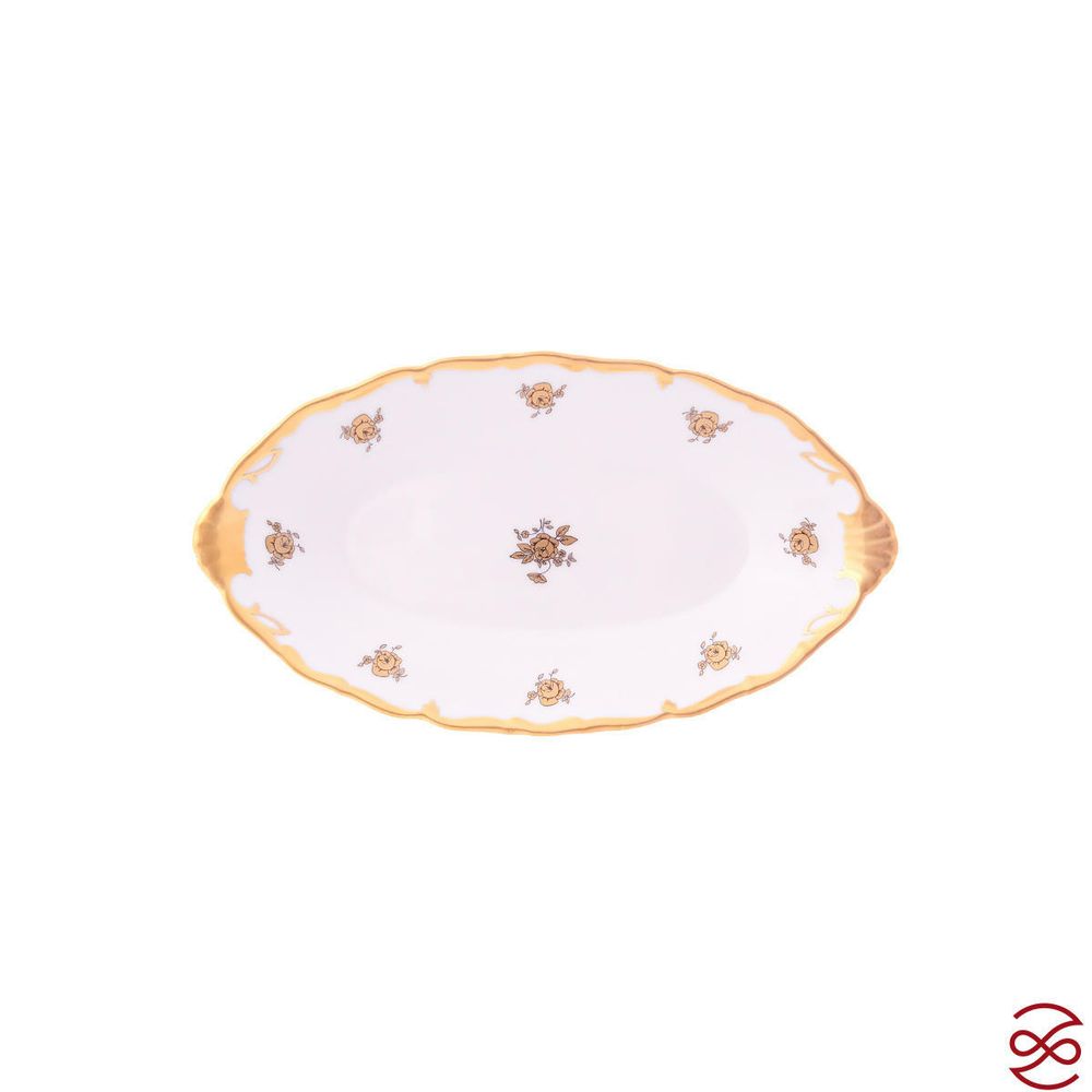 Блюдо овальное Queen's Crown Золотая роза 21 см