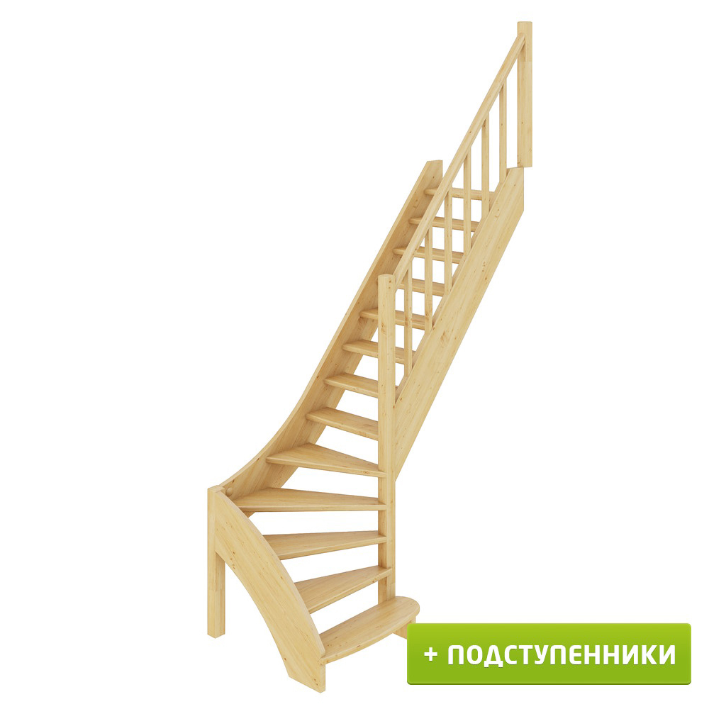 Лестница на второй этаж ЛС-07м/3 Правая с подступенками