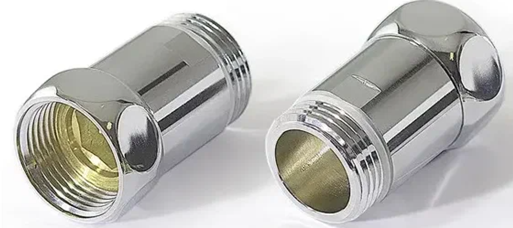 Прямые соед. с нак.гайкой для п/с хром 1"г*3/4"ш TIM