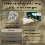 Набор оружейная краска в баллончиках, трафарет "Мох город", NK Novokraska